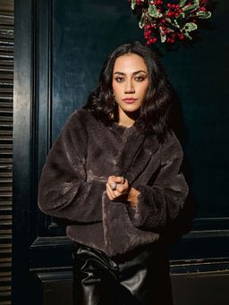 The Clothing Factory - Luxe Charcoal Grey Faux Fur Jacket