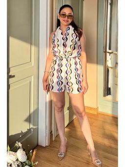 HOUSE OF SAL - Women Multi-Color Backless Printed Playsuit