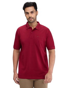 ColorPlus - Men's Maroon Comfortable Fit Polo T-Shirt