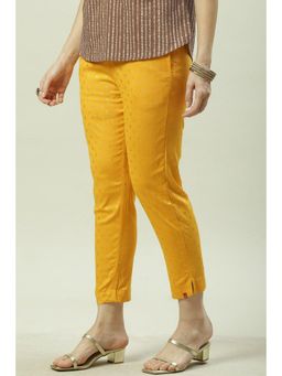 Biba - Yellow Viscose Narrow Pant