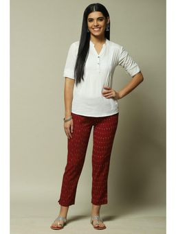 Biba - Maroon Cotton Pants