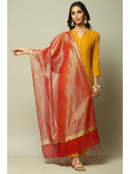 Biba - Red Cotton Blend Yarndyed Dupatta