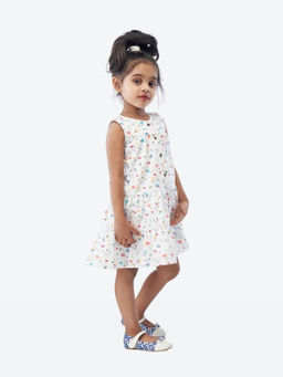 ZACH & KIKI - White Printed Secret Garden Tiered Dress
