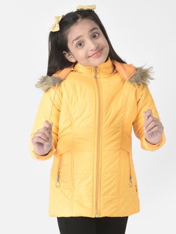 CRIMSOUNE CLUB - Girls Mustard Fur Detailed Padded Jacket