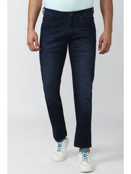 Peter England - Men Navy Dark Wash Classic Tapered Jeans