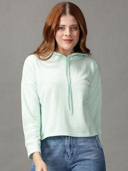 SHOWOFF - Womens Long Sleeves Sea Green Hoodie