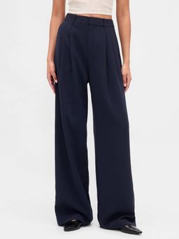 GAP - Women’S High Waist Relaxed Fit Trousers Navy Blue
