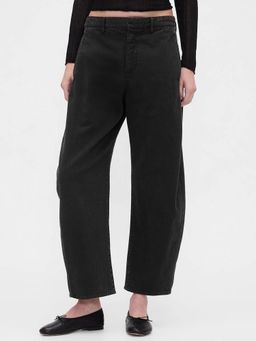 GAP - Women'S Solid Relaxed Fit Trousers Black