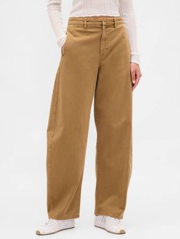 GAP - Women'S High Waist Relaxed Fit Trousers Brown