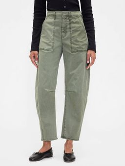 GAP - Women'S High Rise Relaxed Fit Trousers Green