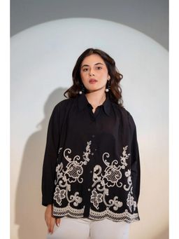 Autumnlane - Tiara Black Embroidery Shirt
