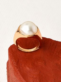 Accessorize London - Women's Reconnected Pearl Chubby Ring