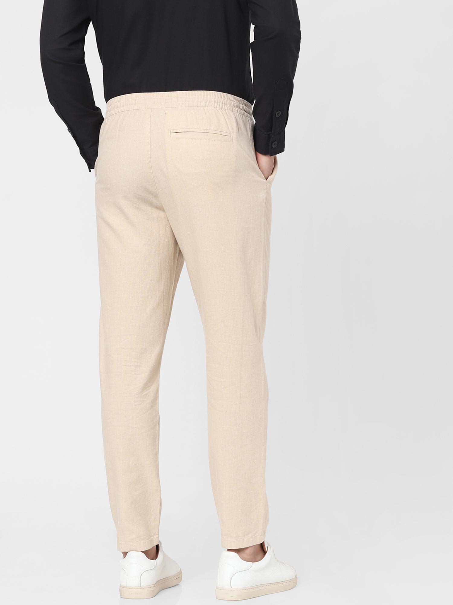 Buy SELECTED HOMME Beige Solid Slim Fit 
