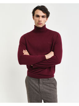 GANT - Men Wine Solid Turtle Neck Full Sleeves Sweater