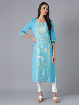 Aurelia - Blue Printed Kurta
