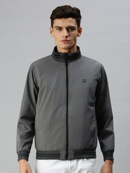 SHOWOFFFF - Men Casual Solid Reversible Grey Jacket