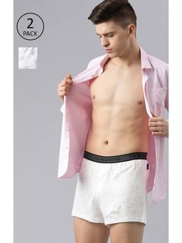 The Bear House - Men Comfort Fit Knitted Boxers White (Pack of 2)