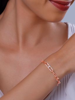 GIVA - 925 Silver Women Rose Gold Plated Dream Wave Adjustable Bracelet