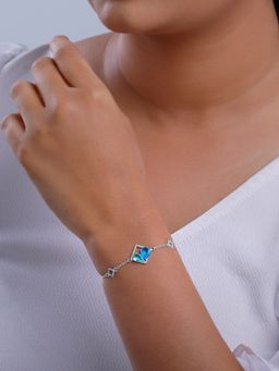 GIVA - 925 Silver Women Blue Met Love Adjustable Bracelet