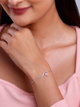 GIVA - 925 Silver Women Blush Pink Love Adjustable Bracelet