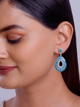 GIVA - 925 Silver Women Blue Pear Drop Earrings