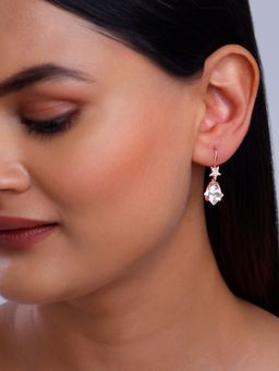 GIVA - 925 Silver Women Rose Gold Plated Starstruck Drop Earrings