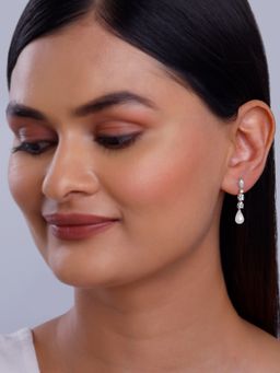 GIVA - 925 Silver Women Pearly Hug Drop Earrings