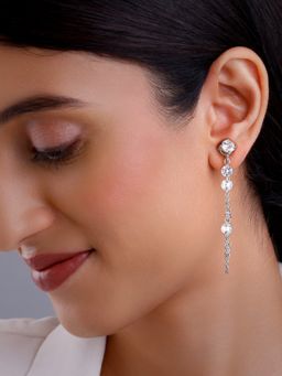 GIVA - 925 Silver Women Luminous Links Drop Earrings