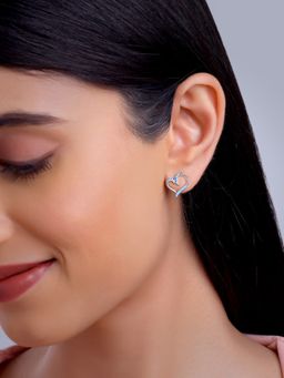 GIVA - 925 Silver Women Dewy Blue Heart Stud Earrings
