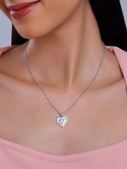 GIVA - 925 Silver Women Echo Of Love Purple Pendant Necklace