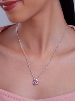GIVA - 925 Silver Women Wave Shell Pink Pendant Necklace