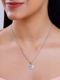 GIVA - 925 Silver Women Lovelight Pink Pendant Necklace