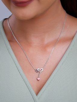 GIVA - 925 Silver Women Double Pink Love Necklace