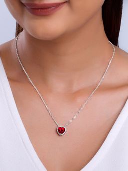 GIVA - 925 Silver Women Starlight Red Pendant Necklace