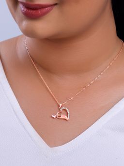 GIVA - 925 Silver Women Rose Gold Plated Forever More Necklace