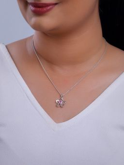 GIVA - 925 Silver Women Cherished Pink Flower Pendant Necklace