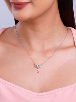 GIVA - 925 Silver Women Pink Your Love Necklace