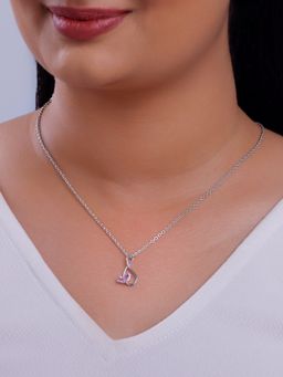 GIVA - 925 Silver Women Blush Pink Of Love Pendant Necklace