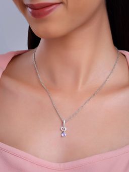 GIVA - 925 Silver Women Purple Heart Infinity Pendant Necklace