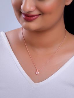 GIVA - 925 Silver Women Rose Gold Plated Locket Love Pendant Necklace