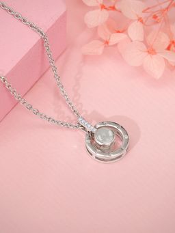 GIVA - 925 Silver Women Sparkling Circle Pendant Necklace