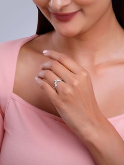 GIVA - 925 Silver Women Leafy Vanki Fixed Size Ring