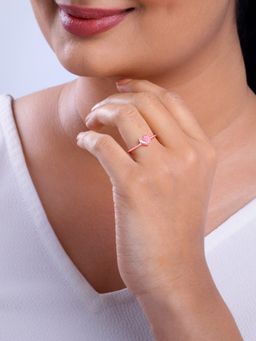 GIVA - 925 Silver Women Rose Gold Purely Yours Fixed Size Ring
