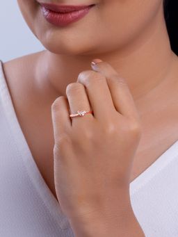 GIVA - 925 Silver Women Rose Gold Cherished Sparkle Ring