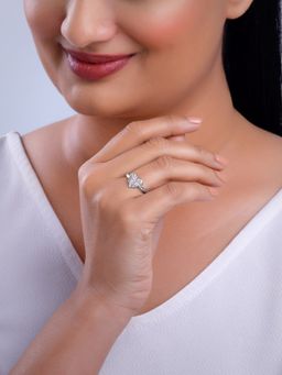 GIVA - 925 Silver Women Pink Blush Heart Adjustable Ring