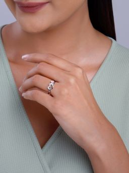 GIVA - 925 Silver Women Tranquil Pink Love Adjustable Ring