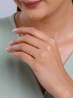 GIVA - 925 Silver Women Rose Gold Plated First Sparkle Adjustable Ring