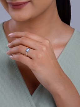 GIVA - 925 Silver Women Classic Blue Adjustable Ring