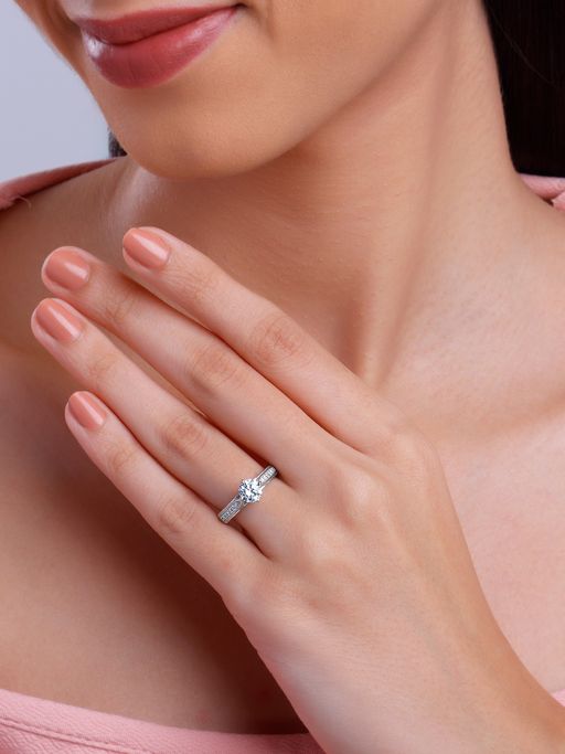 GIVA 925 Silver Women Love Me More Fixed Size Ring