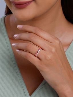 GIVA - 925 Silver Women Rose Gold Spark Romance Ring